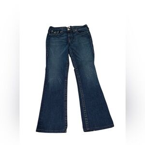 True Religion Vintage Dark Blue Flare Becky Jeans Size 32